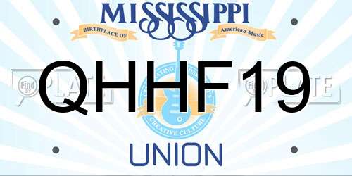 QHHF19 Mississippi License Plate