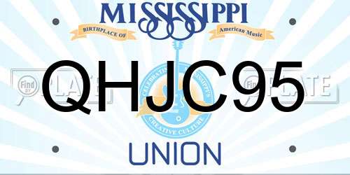 QHJC95 Mississippi License Plate
