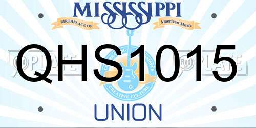 QHS1015 Mississippi License Plate