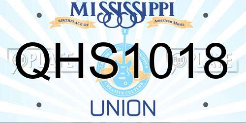 QHS1018 Mississippi License Plate