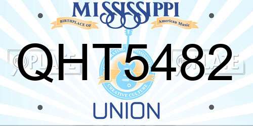 QHT5482 Mississippi License Plate