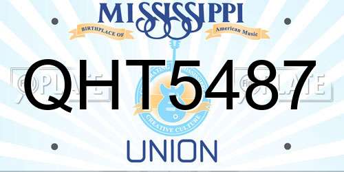 QHT5487 Mississippi License Plate