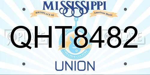 QHT8482 Mississippi License Plate