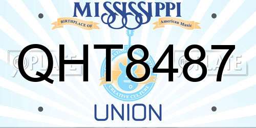QHT8487 Mississippi License Plate