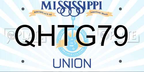 QHTG79 Mississippi License Plate