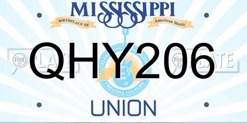QHY206 Mississippi License Plate