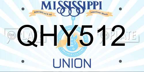 QHY512 Mississippi License Plate