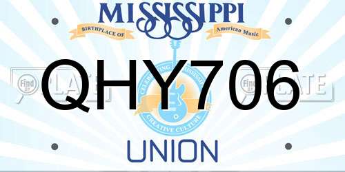 QHY706 Mississippi License Plate