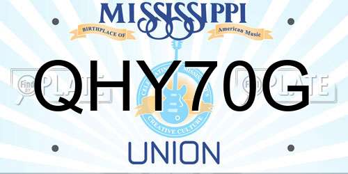 QHY70G Mississippi License Plate