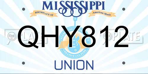 QHY812 Mississippi License Plate