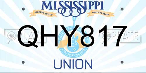 QHY817 Mississippi License Plate