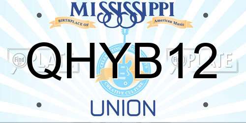 QHYB12 Mississippi License Plate