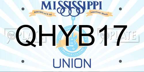 QHYB17 Mississippi License Plate