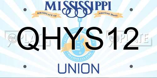 QHYS12 Mississippi License Plate
