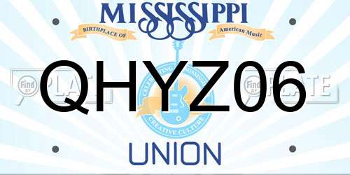 QHYZ06 Mississippi License Plate