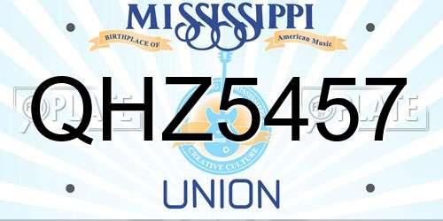 QHZ5457 Mississippi License Plate