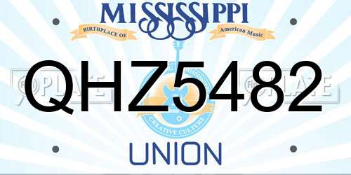 QHZ5482 Mississippi License Plate