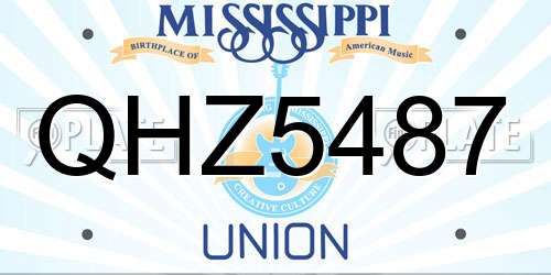 QHZ5487 Mississippi License Plate