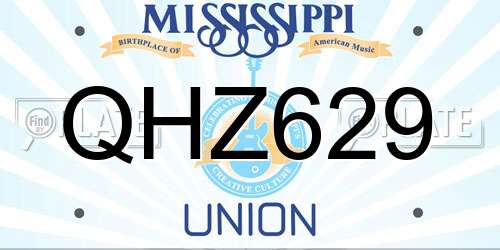 QHZ629 Mississippi License Plate