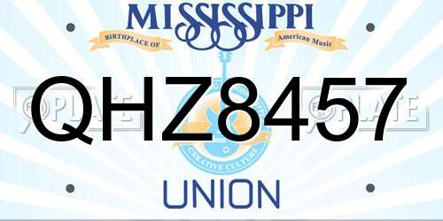 QHZ8457 Mississippi License Plate