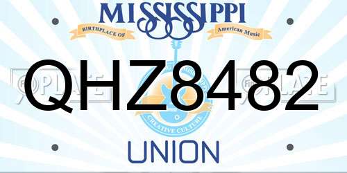 QHZ8482 Mississippi License Plate