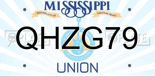 QHZG79 Mississippi License Plate