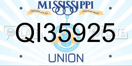 QI35925 Mississippi License Plate