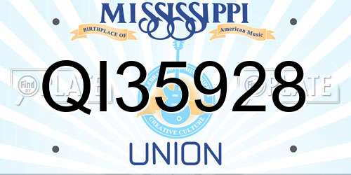 QI35928 Mississippi License Plate