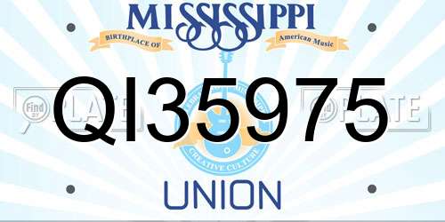 QI35975 Mississippi License Plate