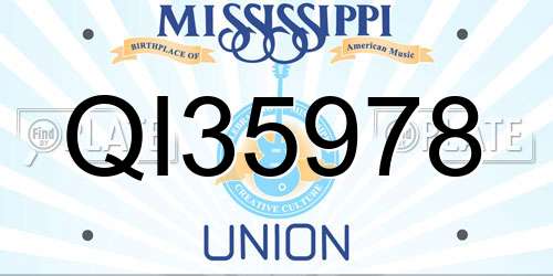 QI35978 Mississippi License Plate