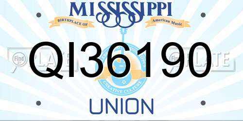 QI36190 Mississippi License Plate