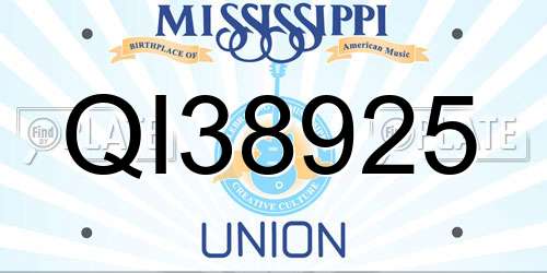 QI38925 Mississippi License Plate