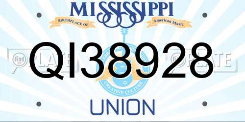 QI38928 Mississippi License Plate