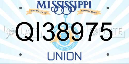 QI38975 Mississippi License Plate