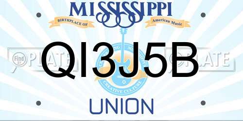 QI3J5B Mississippi License Plate