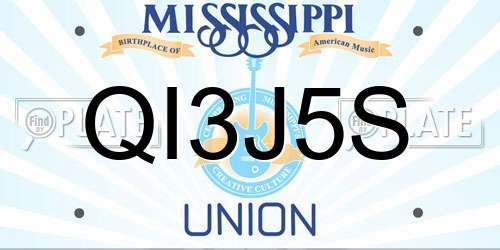 QI3J5S Mississippi License Plate