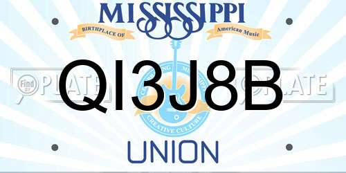 QI3J8B Mississippi License Plate