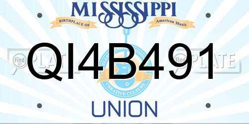 QI4B491 Mississippi License Plate