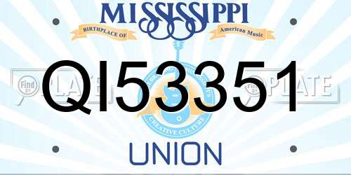 QI53351 Mississippi License Plate