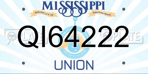 QI64222 Mississippi License Plate