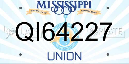 QI64227 Mississippi License Plate