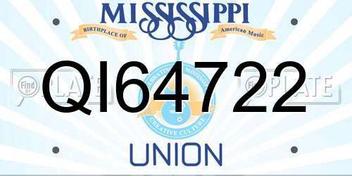 QI64722 Mississippi License Plate