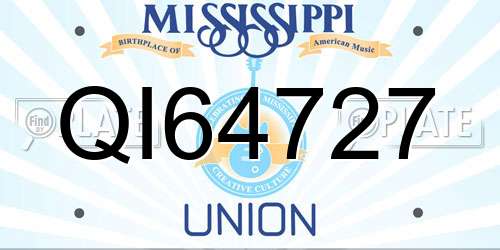 QI64727 Mississippi License Plate