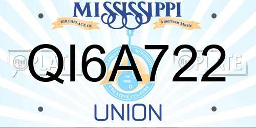 QI6A722 Mississippi License Plate