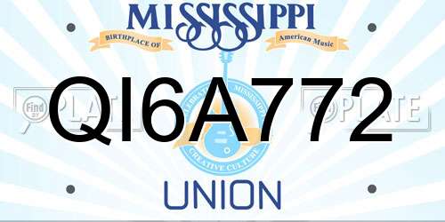QI6A772 Mississippi License Plate