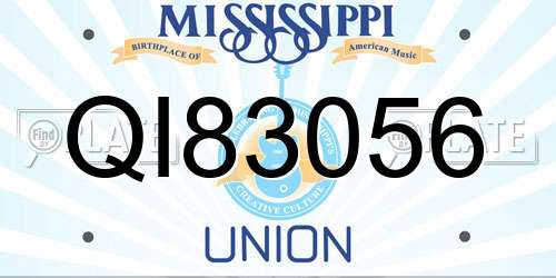 QI83056 Mississippi License Plate