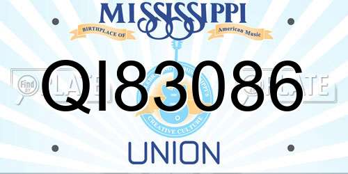 QI83086 Mississippi License Plate