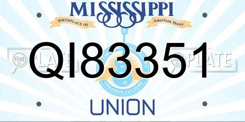 QI83351 Mississippi License Plate