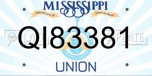QI83381 Mississippi License Plate