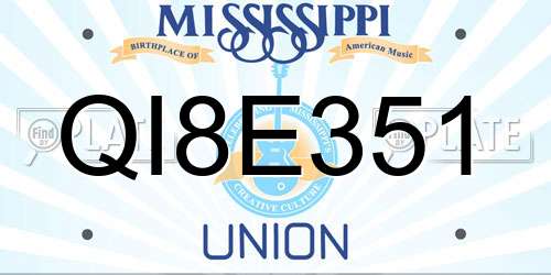 QI8E351 Mississippi License Plate